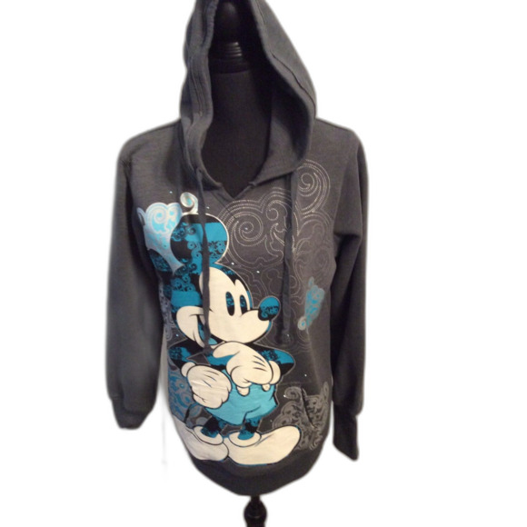 Disneyland Park Hoodie VNC Pullover Micky Mouse Bling Large L RARE - Picture 1 of 7